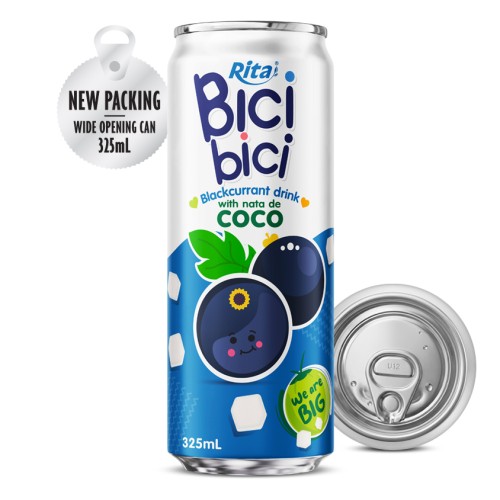 Bici Bici 黑加仑椰果饮料 325ml（宽口罐）