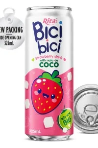 Bici Bici 草莓椰果饮料 325ml（宽口罐装）