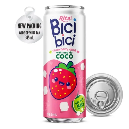 Bici Bici 草莓椰果饮料 325ml（宽口罐装）