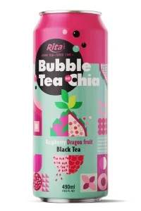 最优质奇亚籽覆盆子和火龙果珍珠奶茶 490ml 细罐装