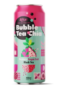 最优质奇亚籽覆盆子和火龙果珍珠奶茶 490ml 细罐装