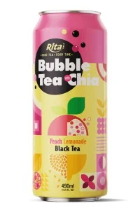 供应商珍珠奶茶奇亚籽柠檬水味 490ml 细罐装