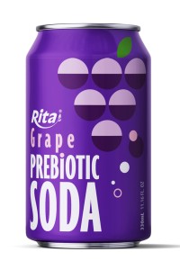 Grape Flavor Prebiotic Soda 330ml short can